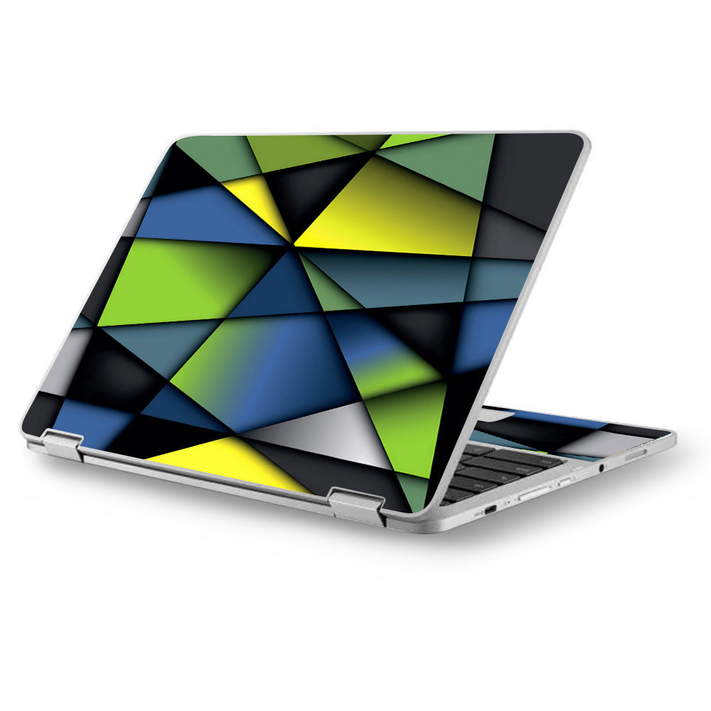  Green Blue Geometry Shapes Asus Chromebook Flip 12.5" Skin