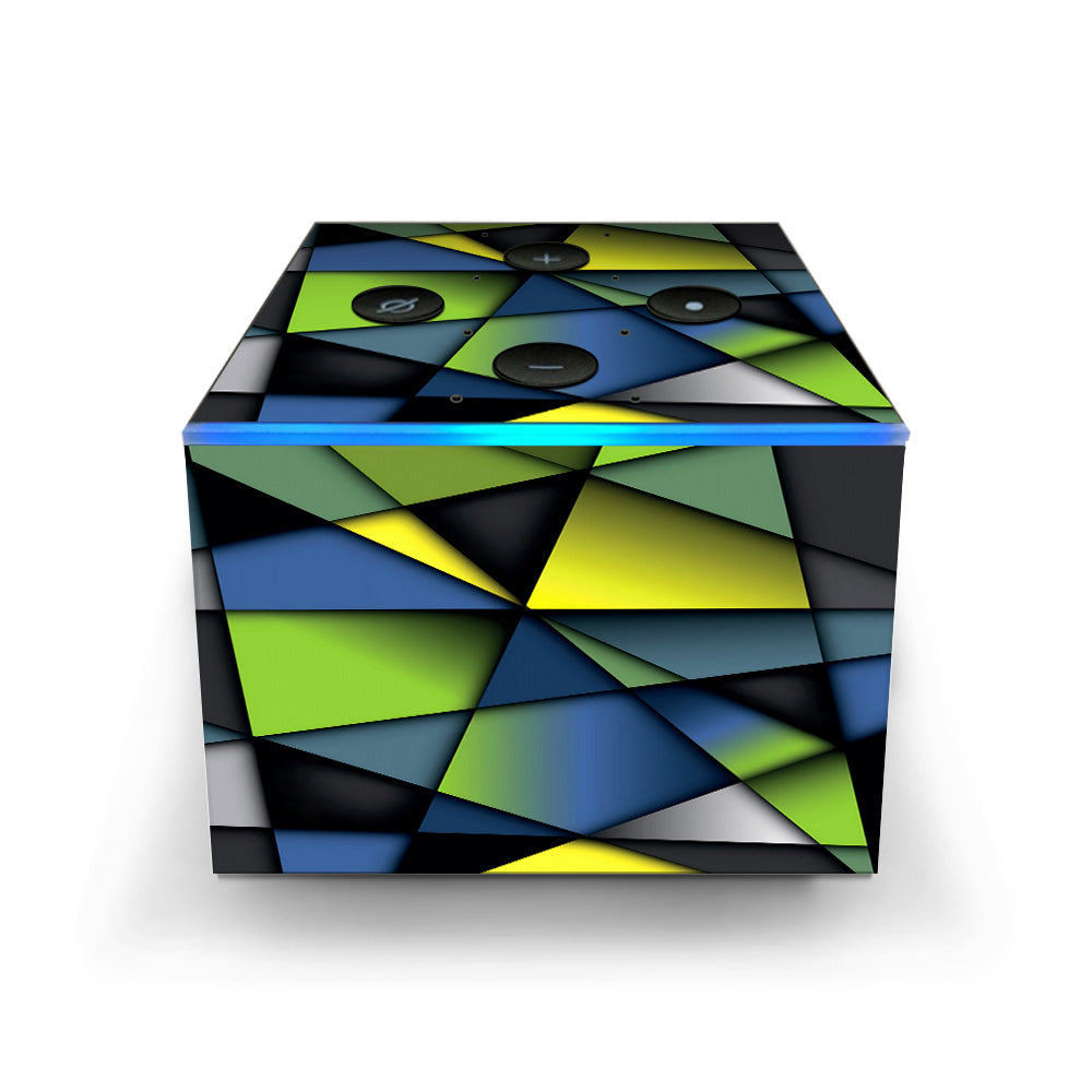  Green Blue Geometry Shapes Amazon Fire TV Cube Skin