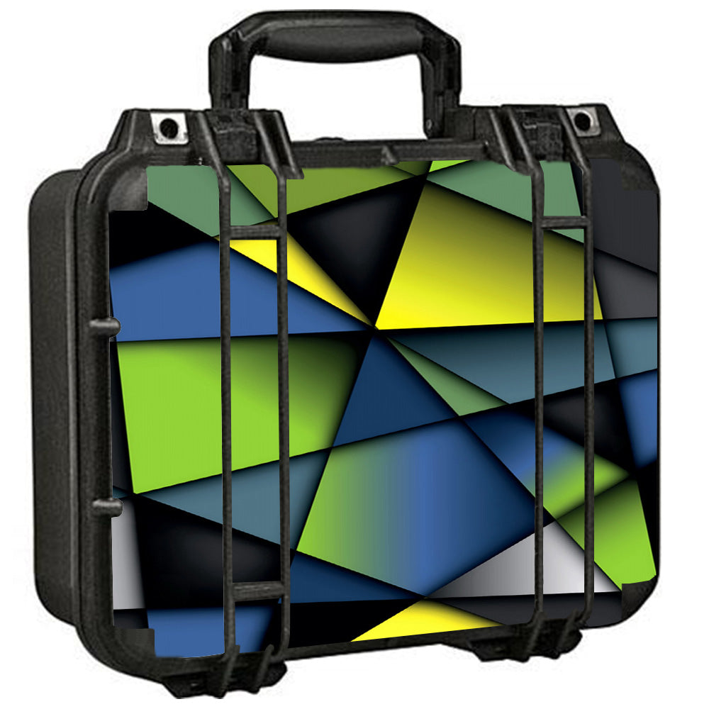  Green Blue Geometry Shapes Pelican Case 1400 Skin