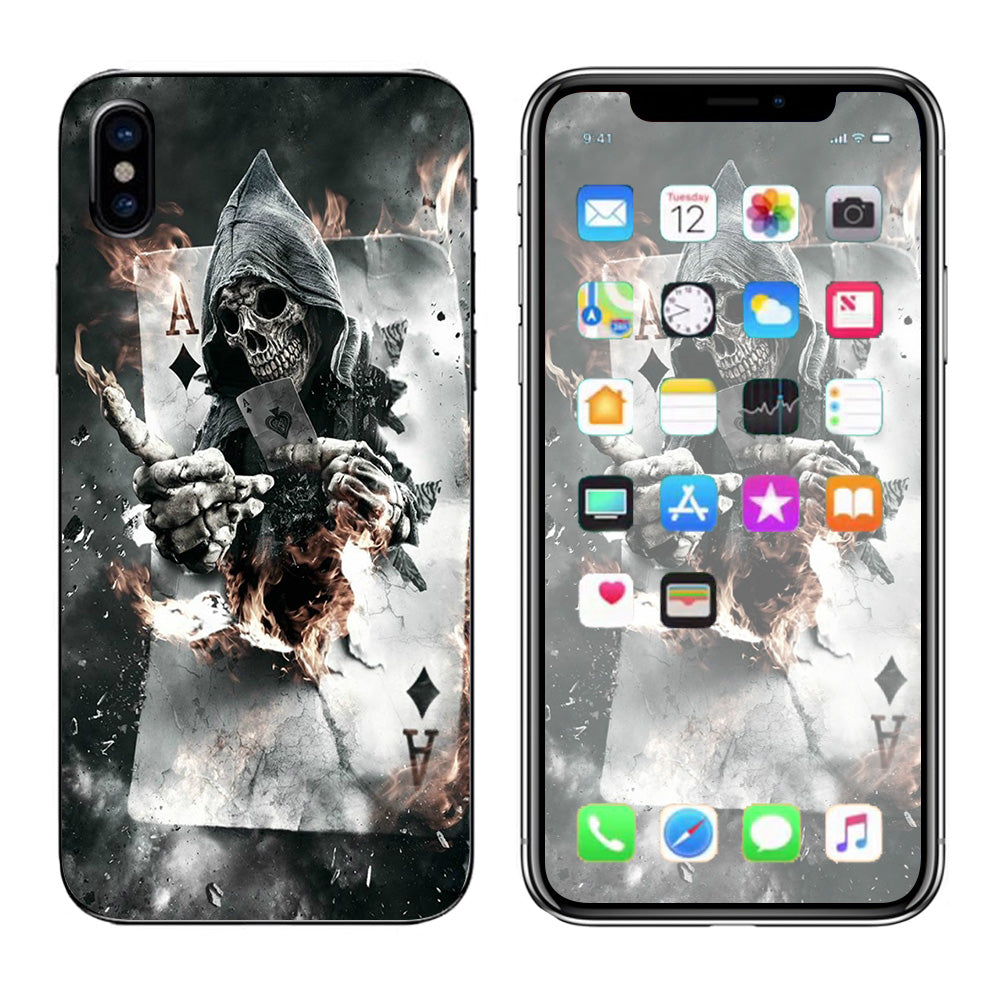  Ace Diamonds Grim Reeper Skull Apple iPhone X Skin