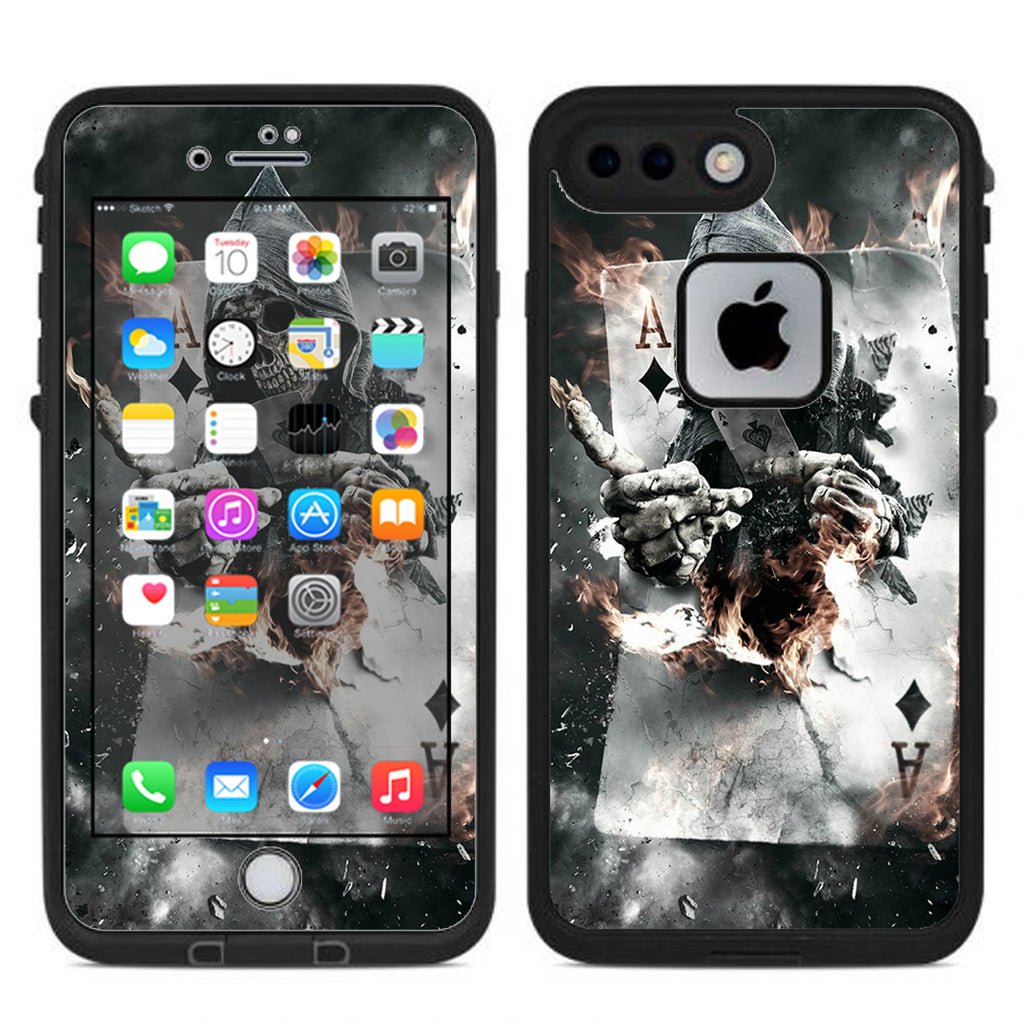  Ace Diamonds Grim Reeper Skull Lifeproof Fre iPhone 7 Plus or iPhone 8 Plus Skin