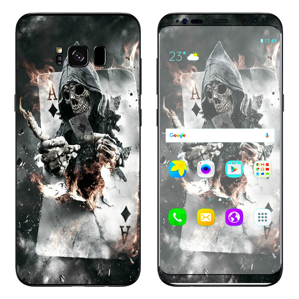  Ace Diamonds Grim Reeper Skull Samsung Galaxy S8 Skin