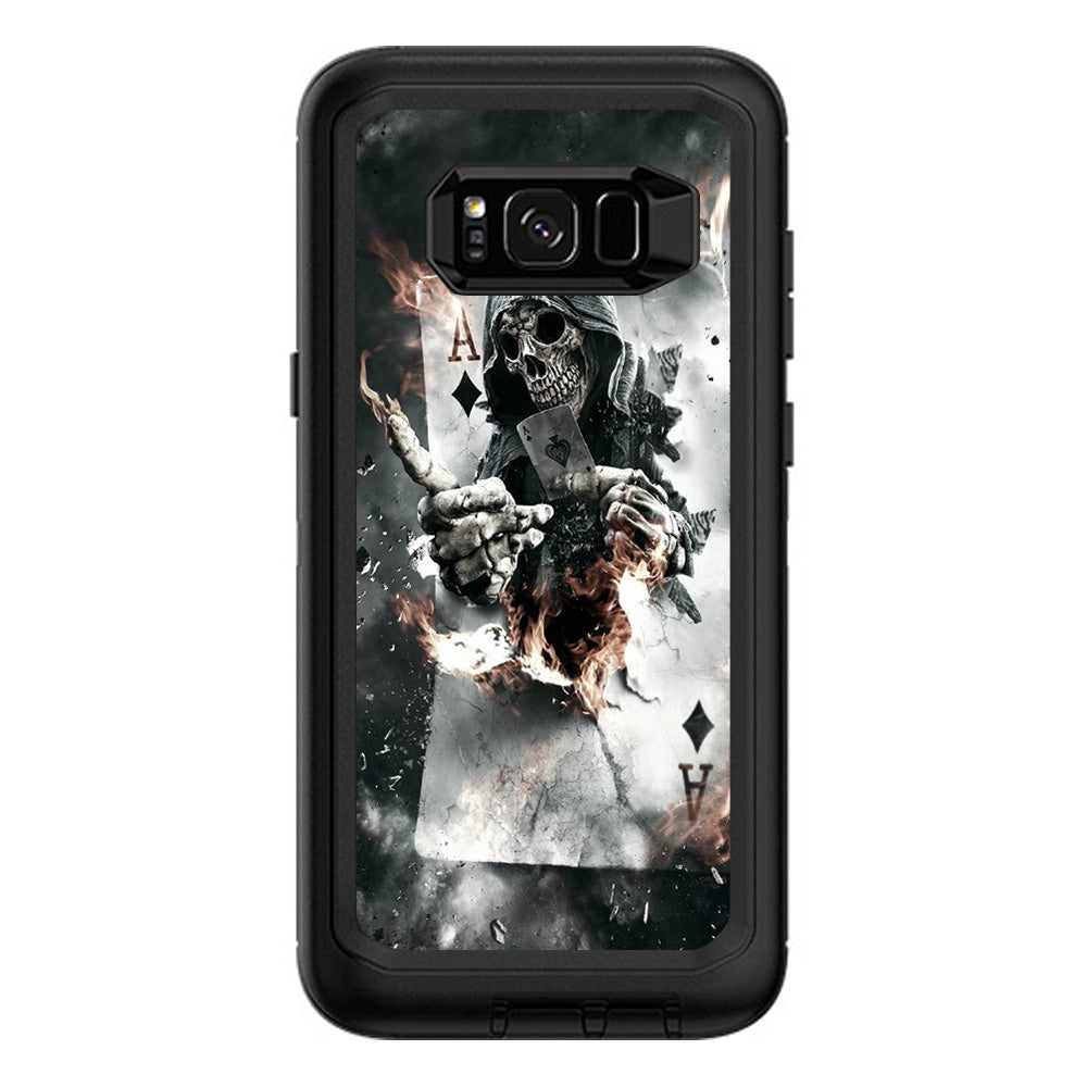  Ace Diamonds Grim Reeper Skull Otterbox Defender Samsung Galaxy S8 Plus Skin