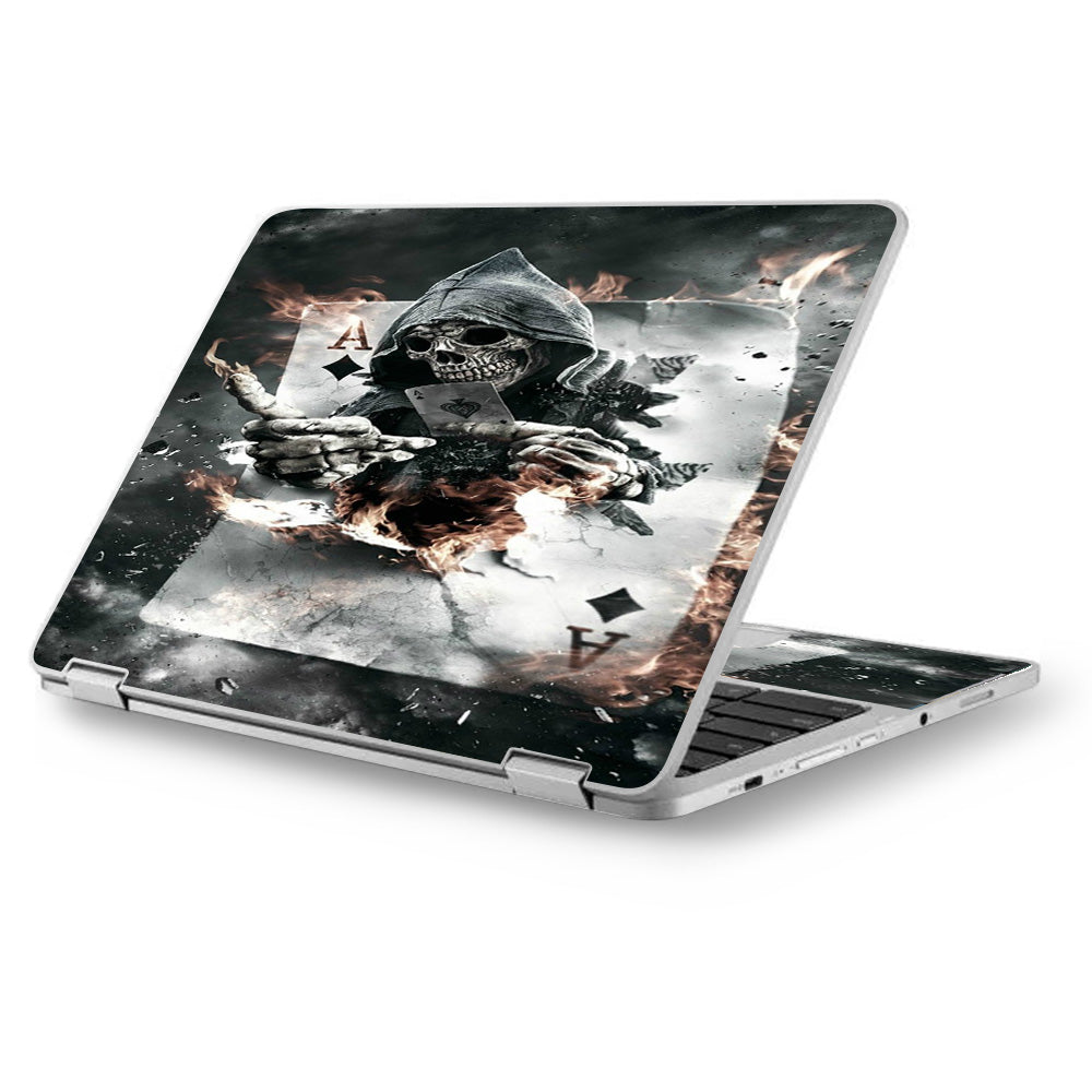  Ace Diamonds Grim Reeper Skull Asus Chromebook Flip 12.5" Skin