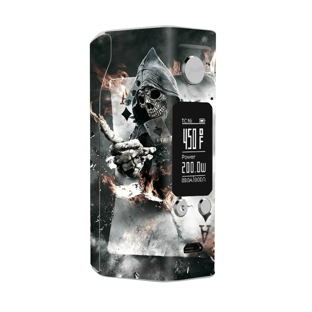  Ace Diamonds Grim Reeper Skull Wismec Reuleaux RX200S Skin