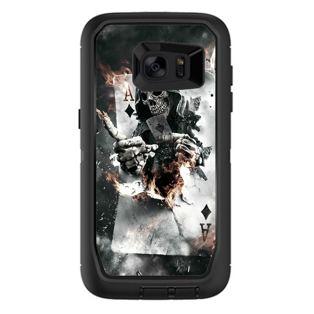  Ace Diamonds Grim Reeper Skull Otterbox Defender Samsung Galaxy S7 Edge Skin