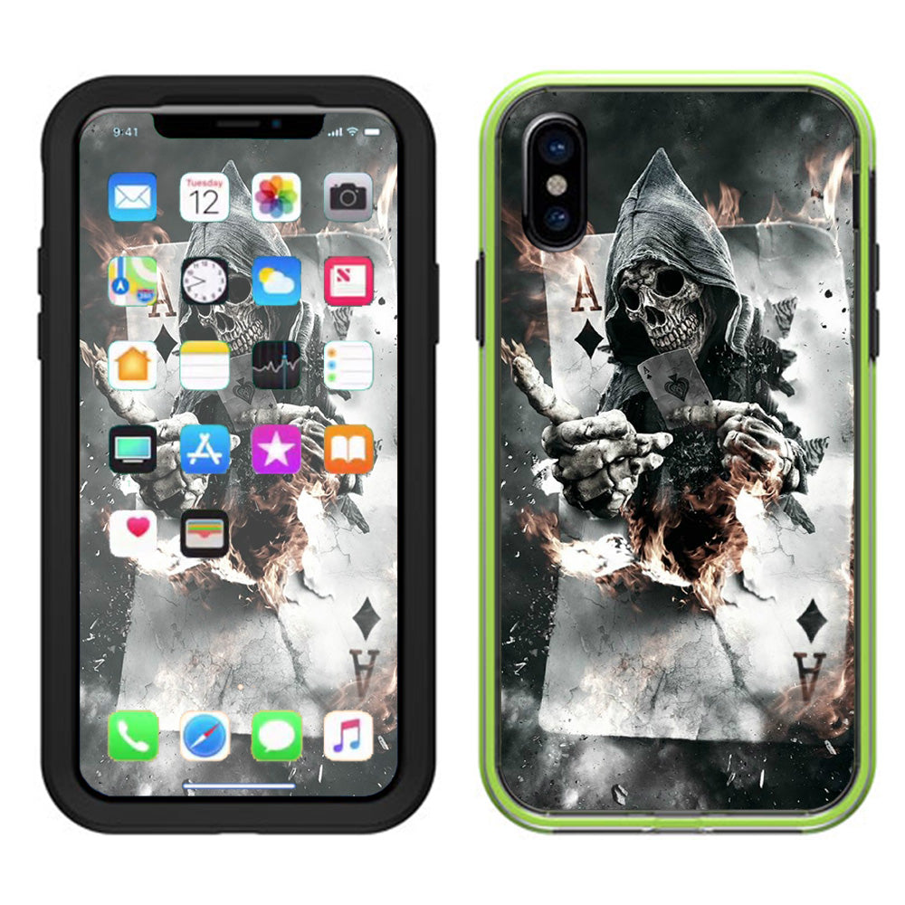  Ace Diamonds Grim Reeper Skull Lifeproof Slam Case iPhone X Skin