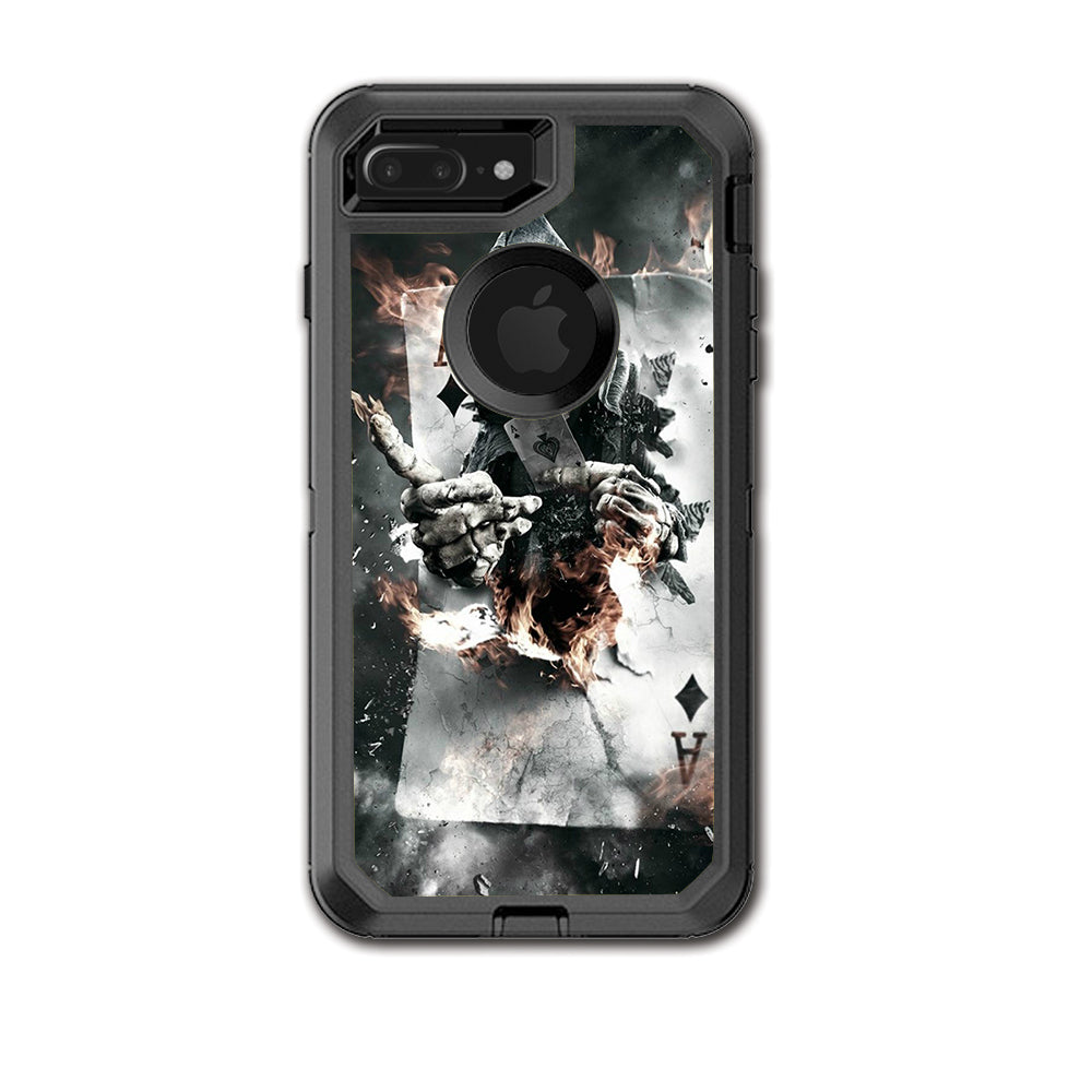  Ace Diamonds Grim Reeper Skull Otterbox Defender iPhone 7+ Plus or iPhone 8+ Plus Skin
