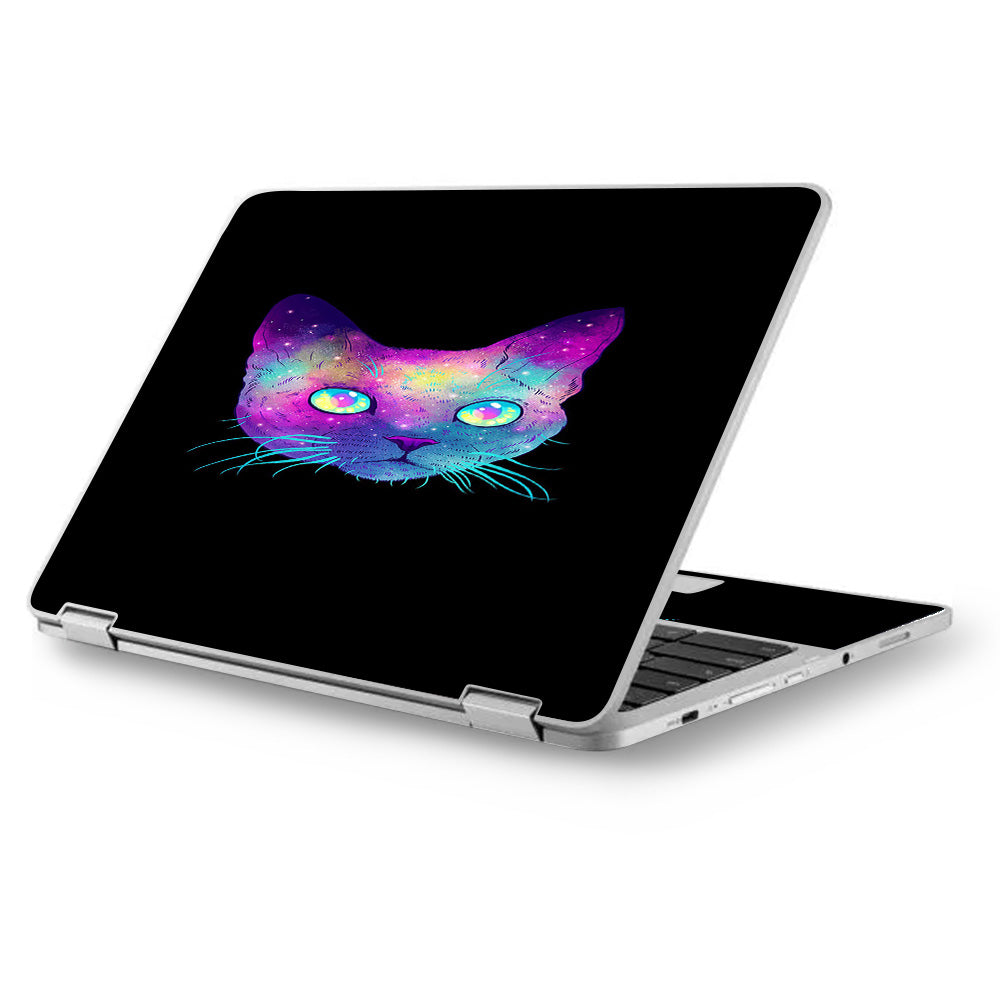  Colorful Galaxy Space Cat Asus Chromebook Flip 12.5" Skin