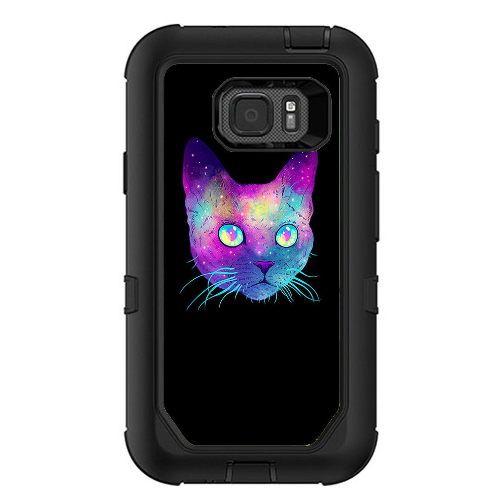  Colorful Galaxy Space Cat Otterbox Defender Samsung Galaxy S7 Active Skin