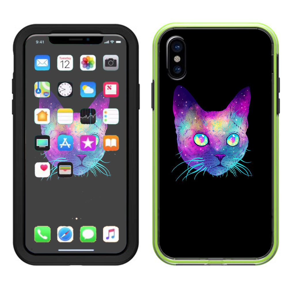  Colorful Galaxy Space Cat Lifeproof Slam Case iPhone X Skin