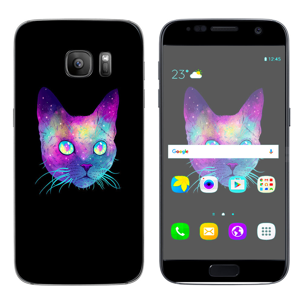  Colorful Galaxy Space Cat Samsung Galaxy S7 Skin