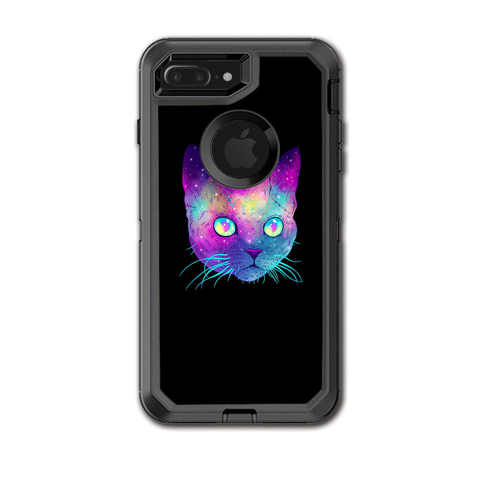  Colorful Galaxy Space Cat Otterbox Defender iPhone 7+ Plus or iPhone 8+ Plus Skin