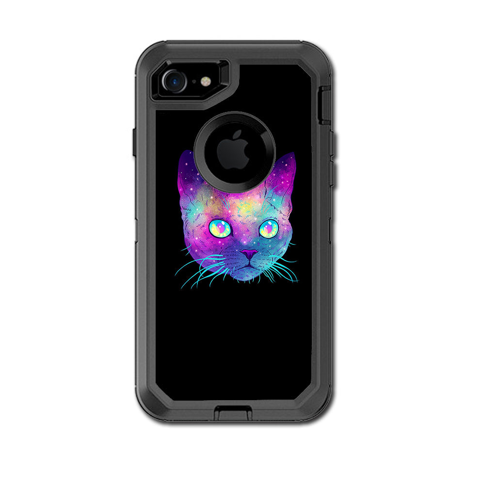  Colorful Galaxy Space Cat Otterbox Defender iPhone 7 or iPhone 8 Skin