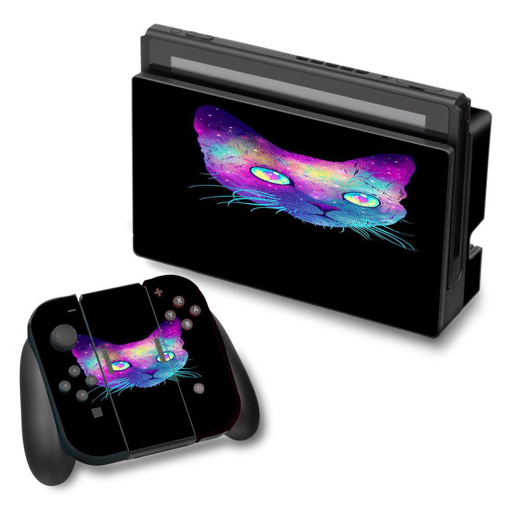  Colorful Galaxy Space Cat Nintendo Switch Skin