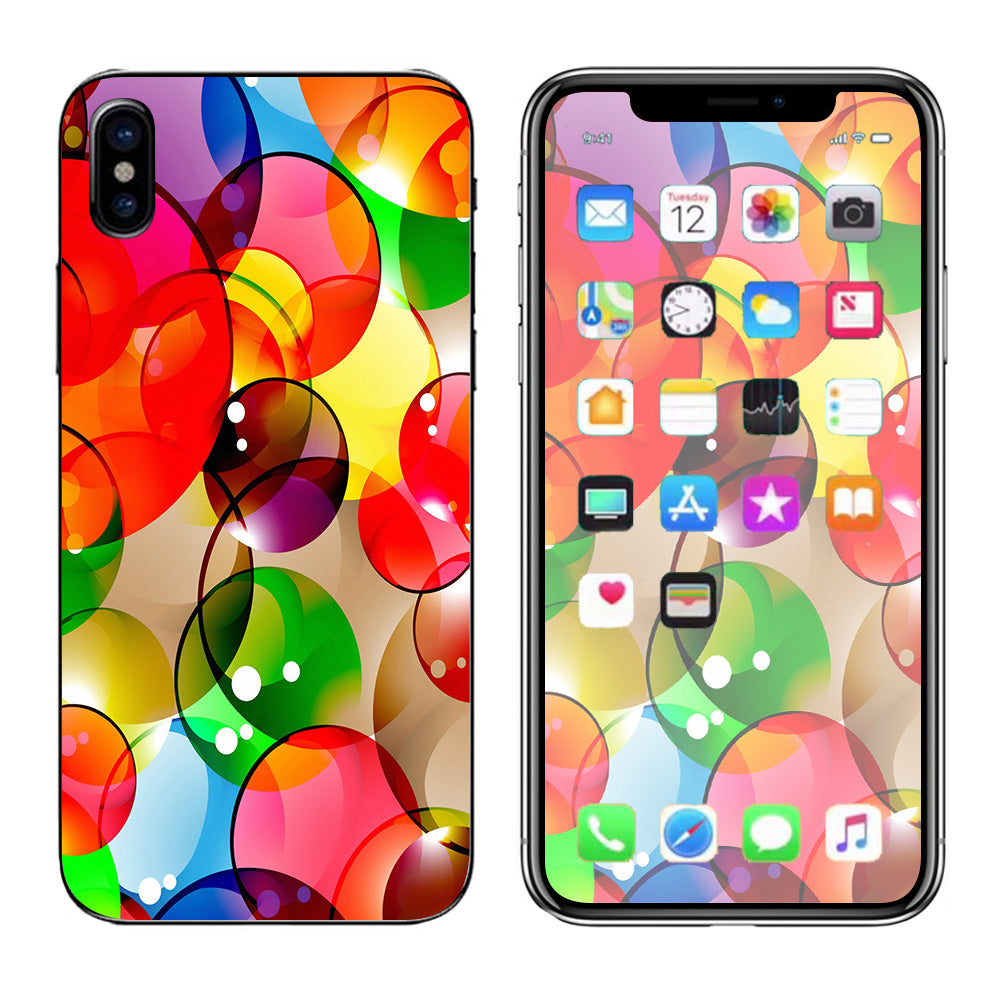  Colorful Bubbles Apple iPhone X Skin