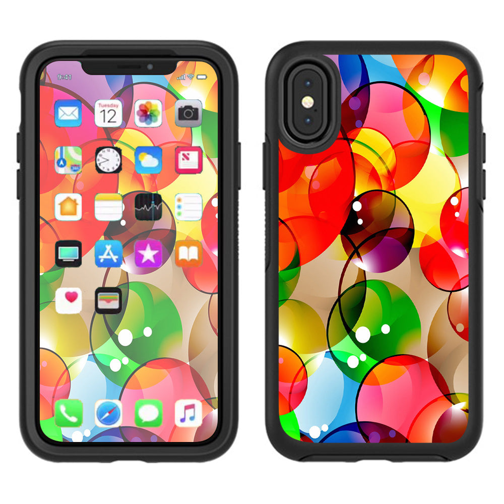  Colorful Bubbles Otterbox Defender Apple iPhone X Skin