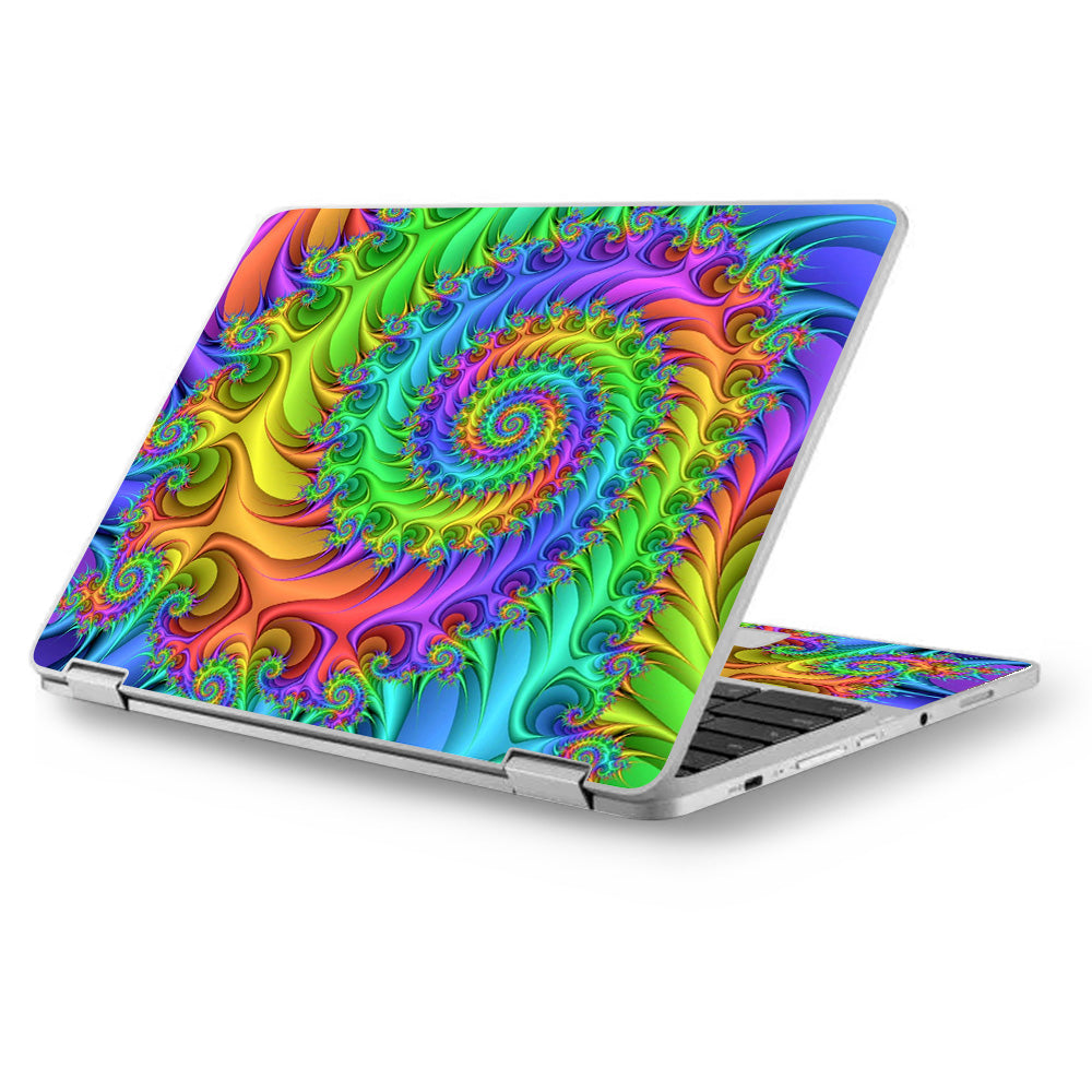  Trippy Color Swirl Asus Chromebook Flip 12.5" Skin