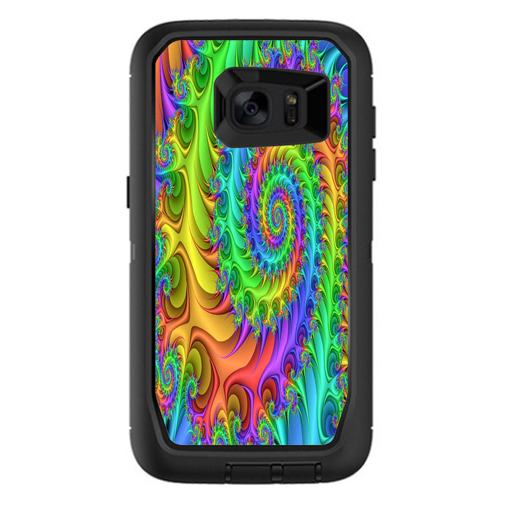  Trippy Color Swirl Otterbox Defender Samsung Galaxy S7 Edge Skin