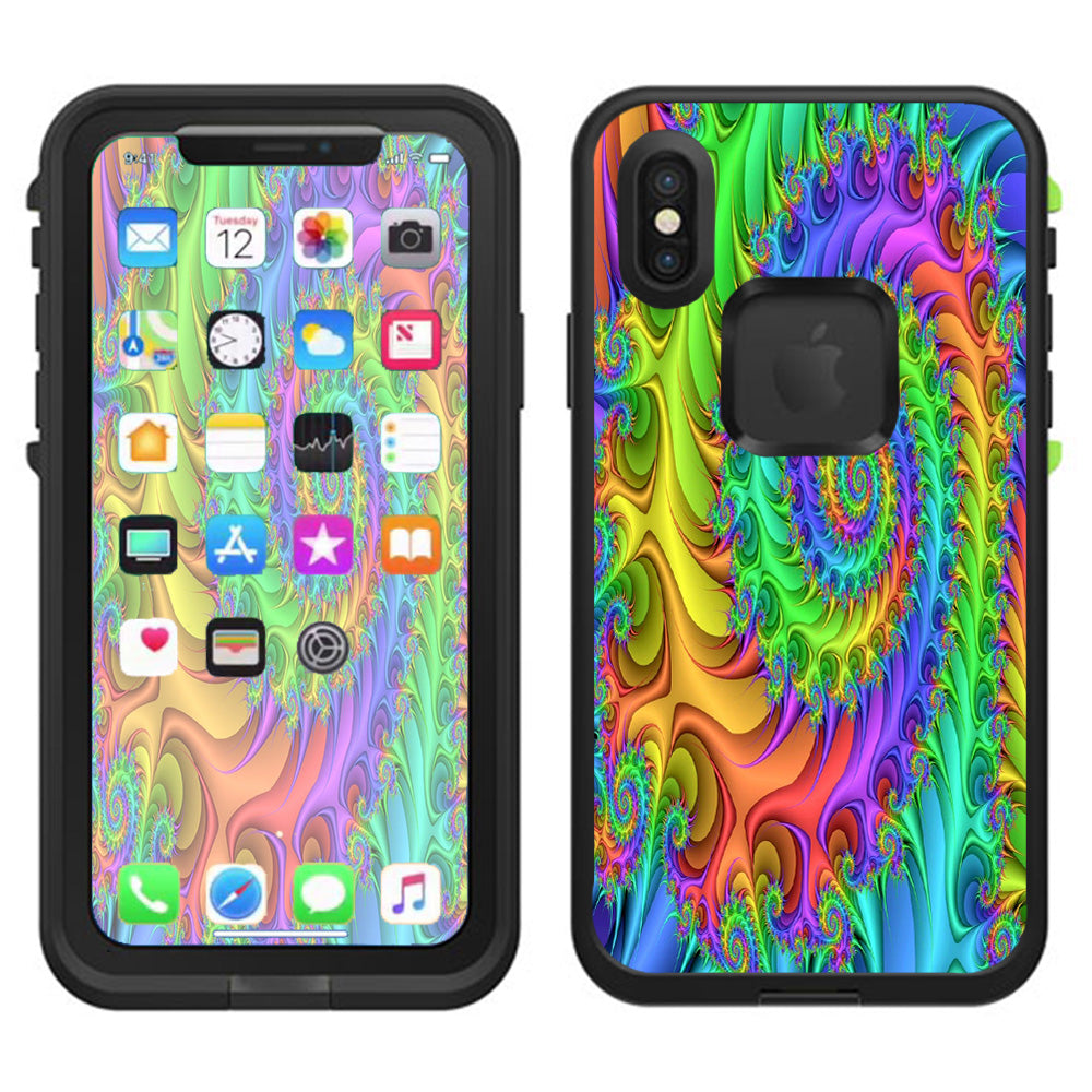  Trippy Color Swirl Lifeproof Fre Case iPhone X Skin