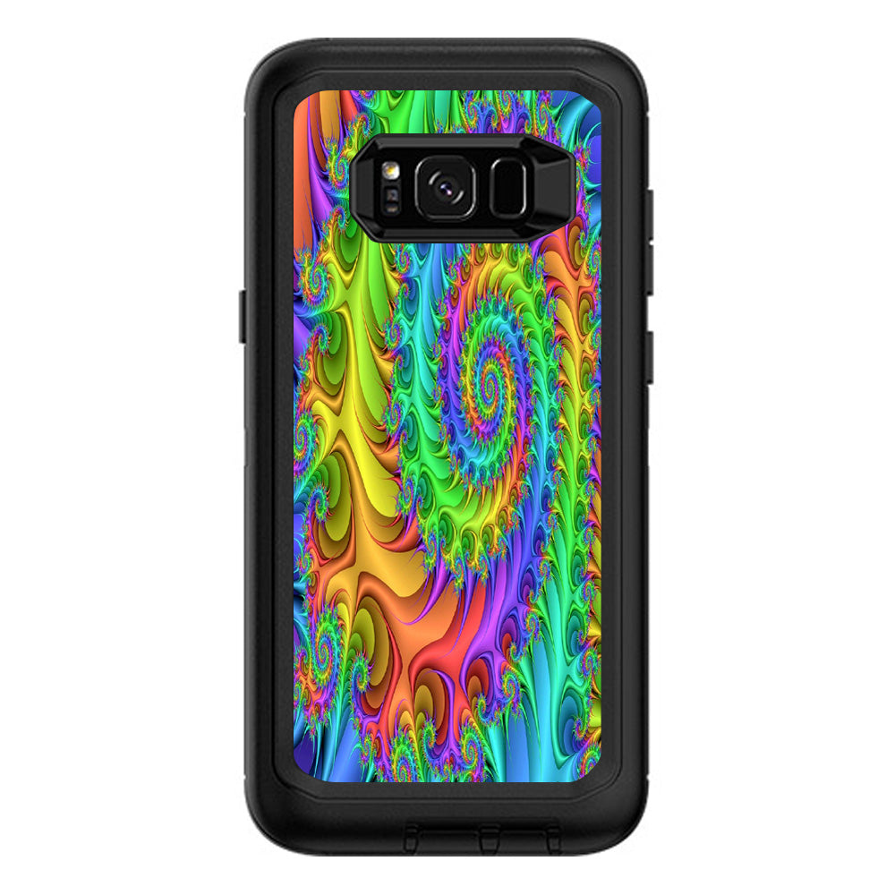  Trippy Color Swirl Otterbox Defender Samsung Galaxy S8 Plus Skin