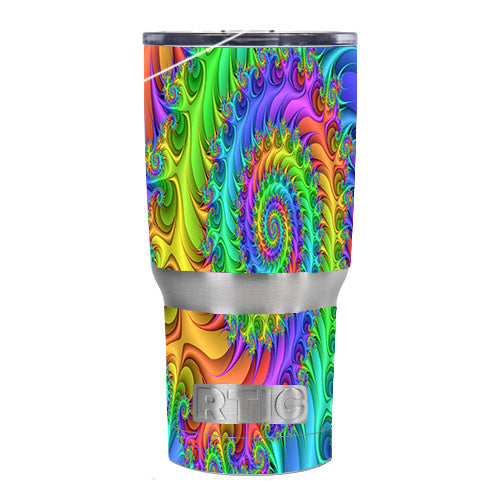  Trippy Color Swirl RTIC 20oz Tumbler Skin