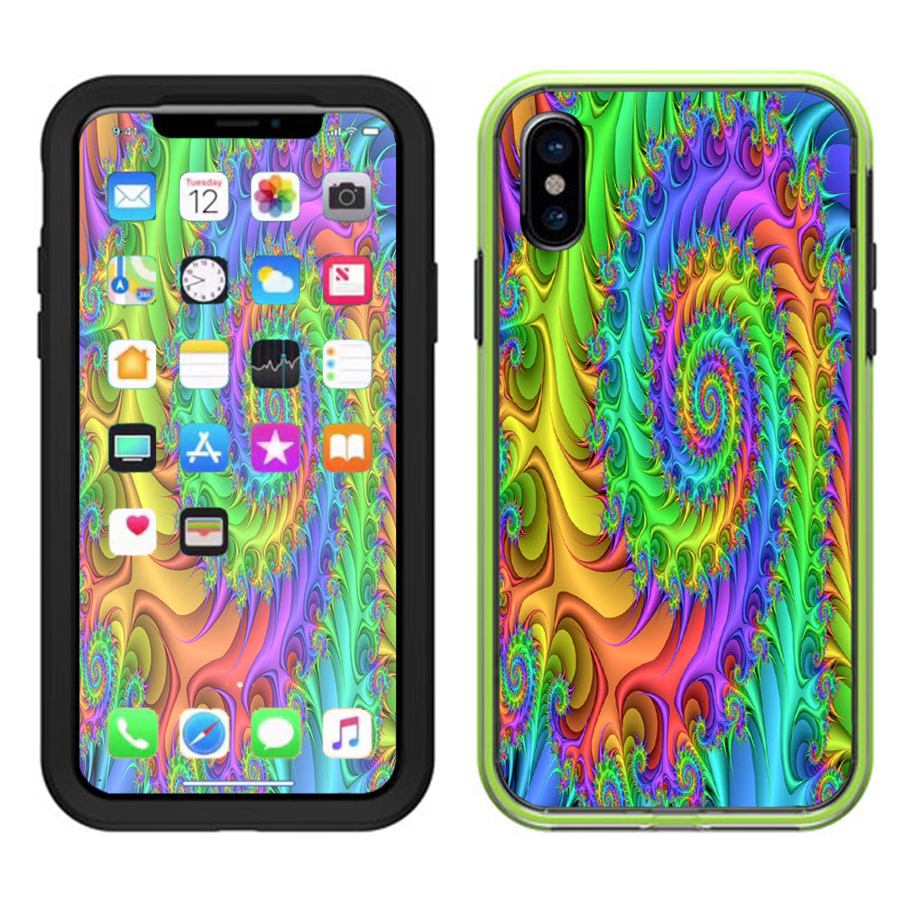  Trippy Color Swirl Lifeproof Slam Case iPhone X Skin