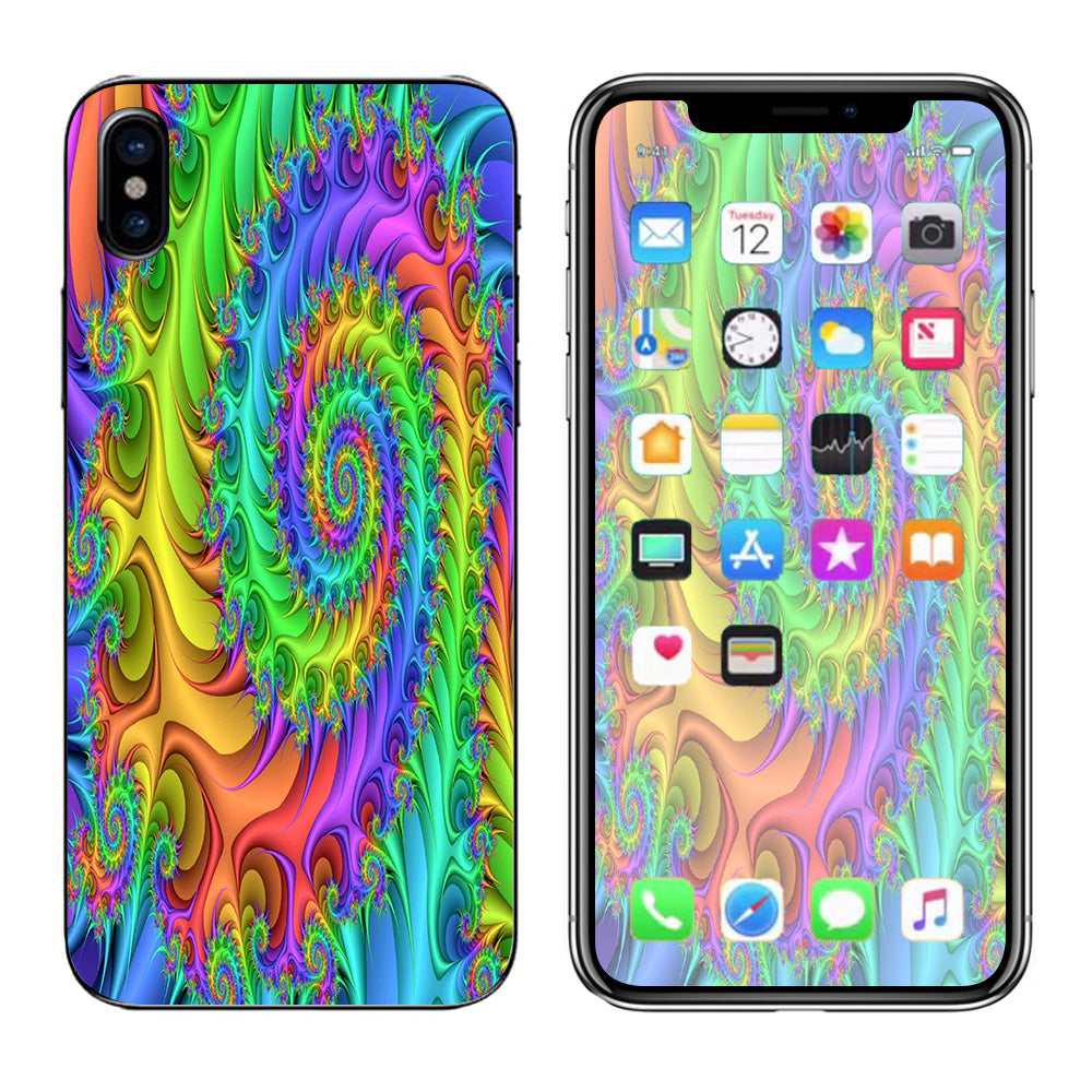  Trippy Color Swirl Apple iPhone X Skin
