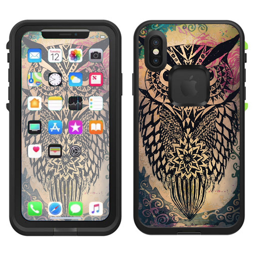  Tribal Abstract Owl Lifeproof Fre Case iPhone X Skin