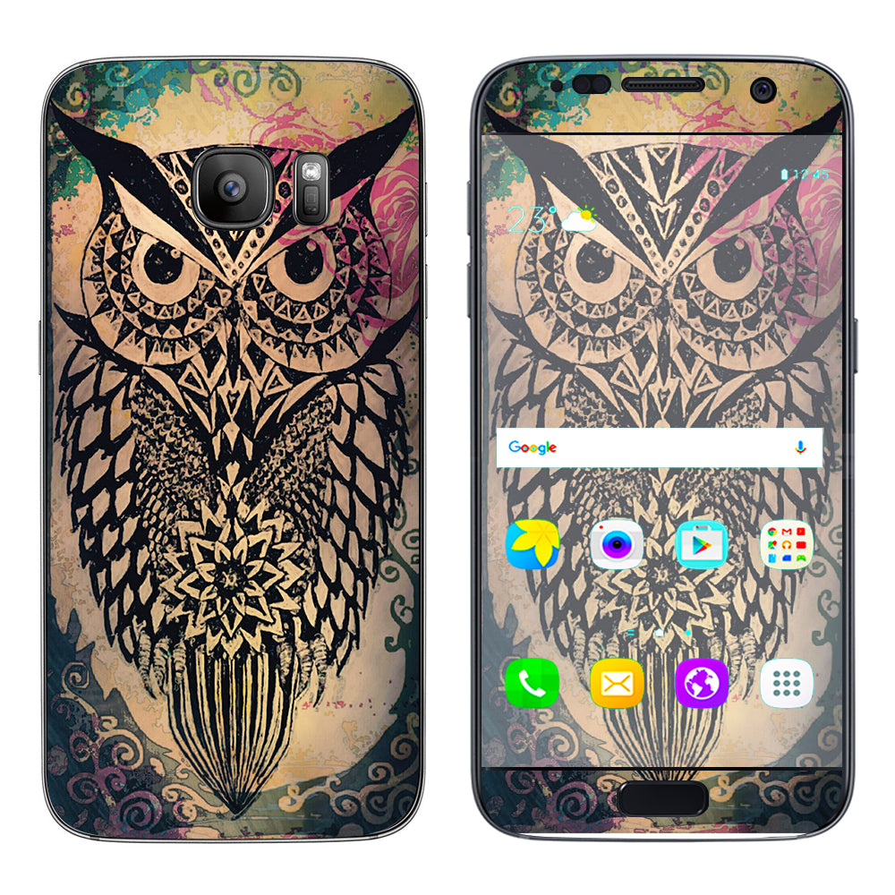  Tribal Abstract Owl Samsung Galaxy S7 Skin