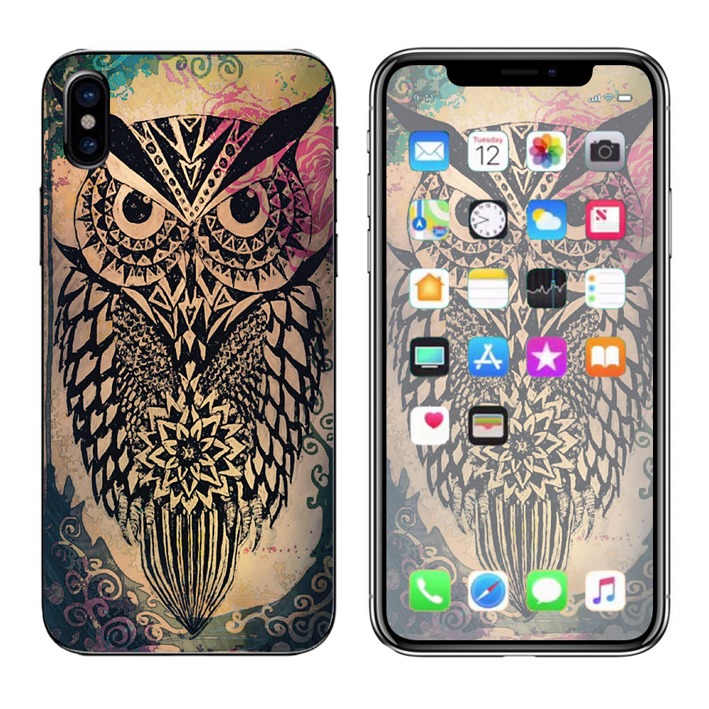  Tribal Abstract Owl Apple iPhone X Skin