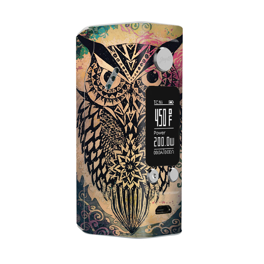  Tribal Abstract Owl Wismec Reuleaux RX200S Skin