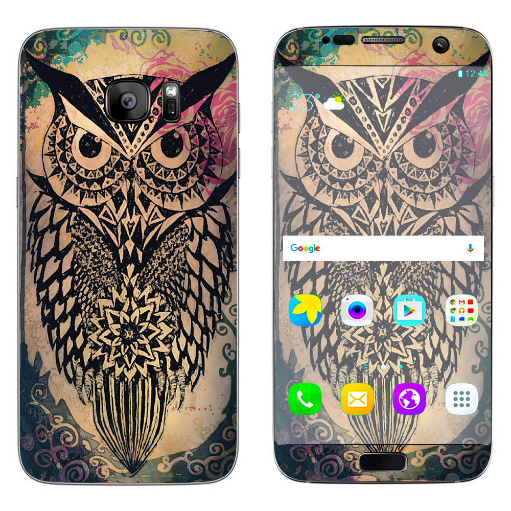 Tribal Abstract Owl Samsung Galaxy S7 Edge Skin