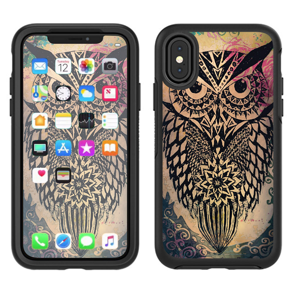  Tribal Abstract Owl Otterbox Defender Apple iPhone X Skin