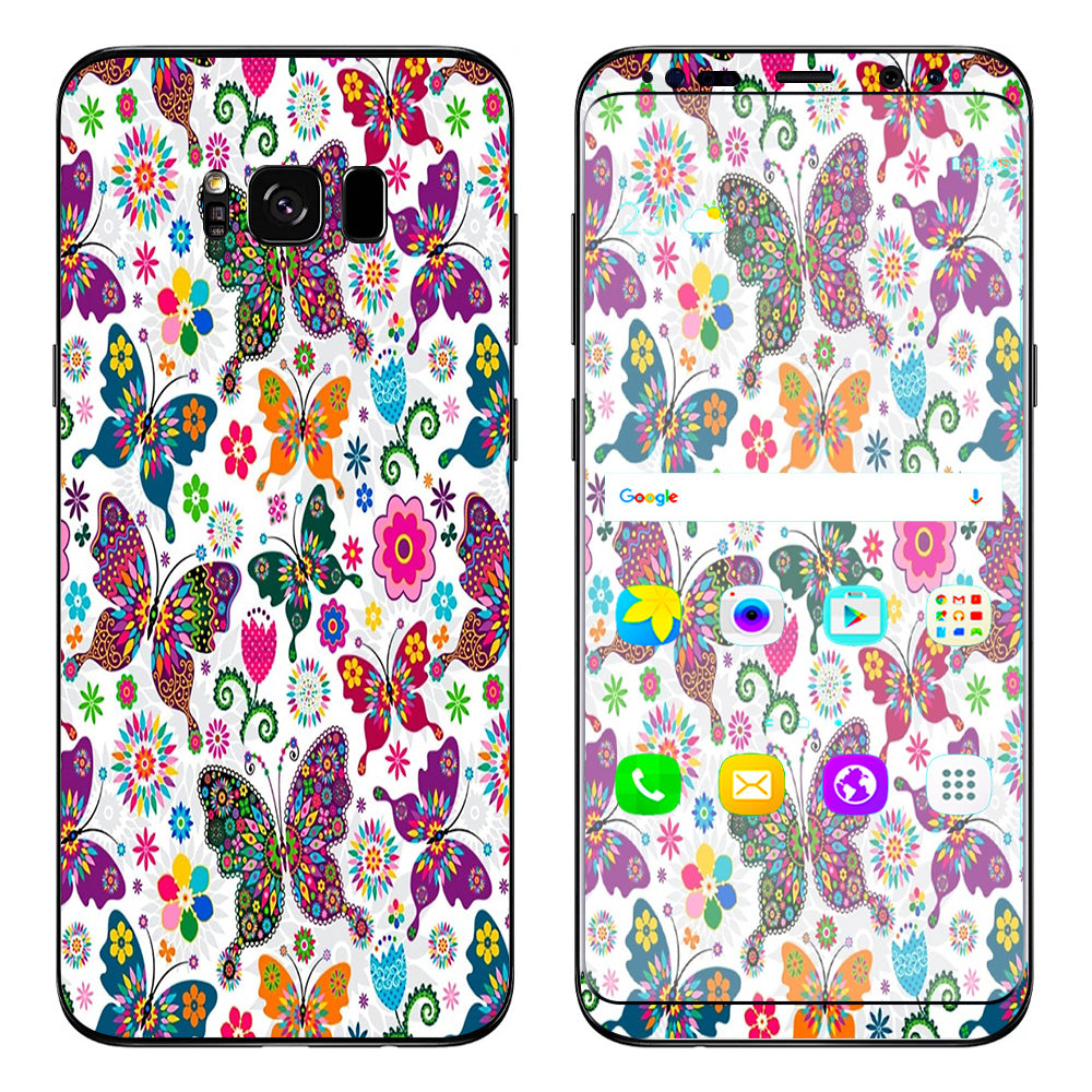  Butterflies Colorful Floral Samsung Galaxy S8 Plus Skin