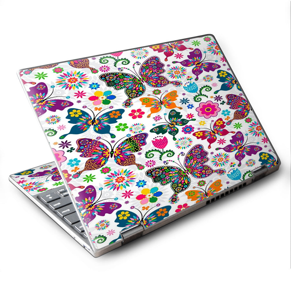  Butterflies Colorful Floral Lenovo Yoga 710 11.6" Skin
