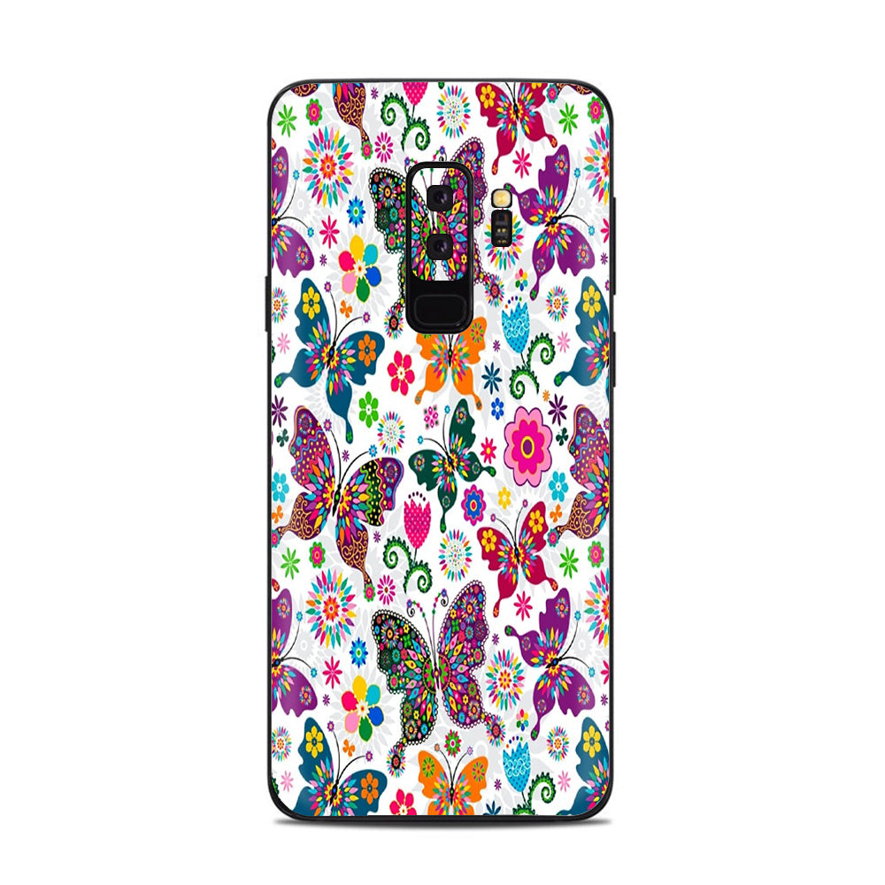  Butterflies Colorful Floral Samsung Galaxy S9 Plus Skin