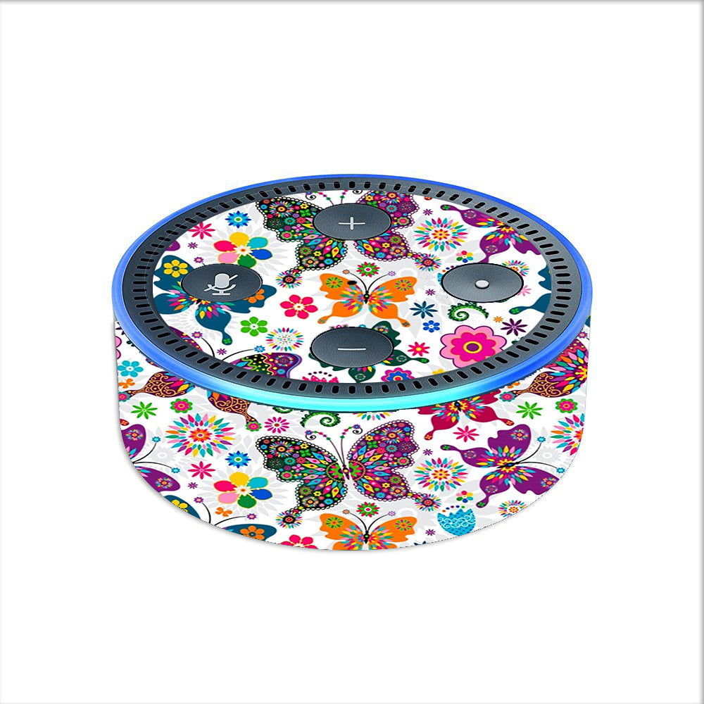  Butterflies Colorful Floral Amazon Echo Dot 2nd Gen Skin