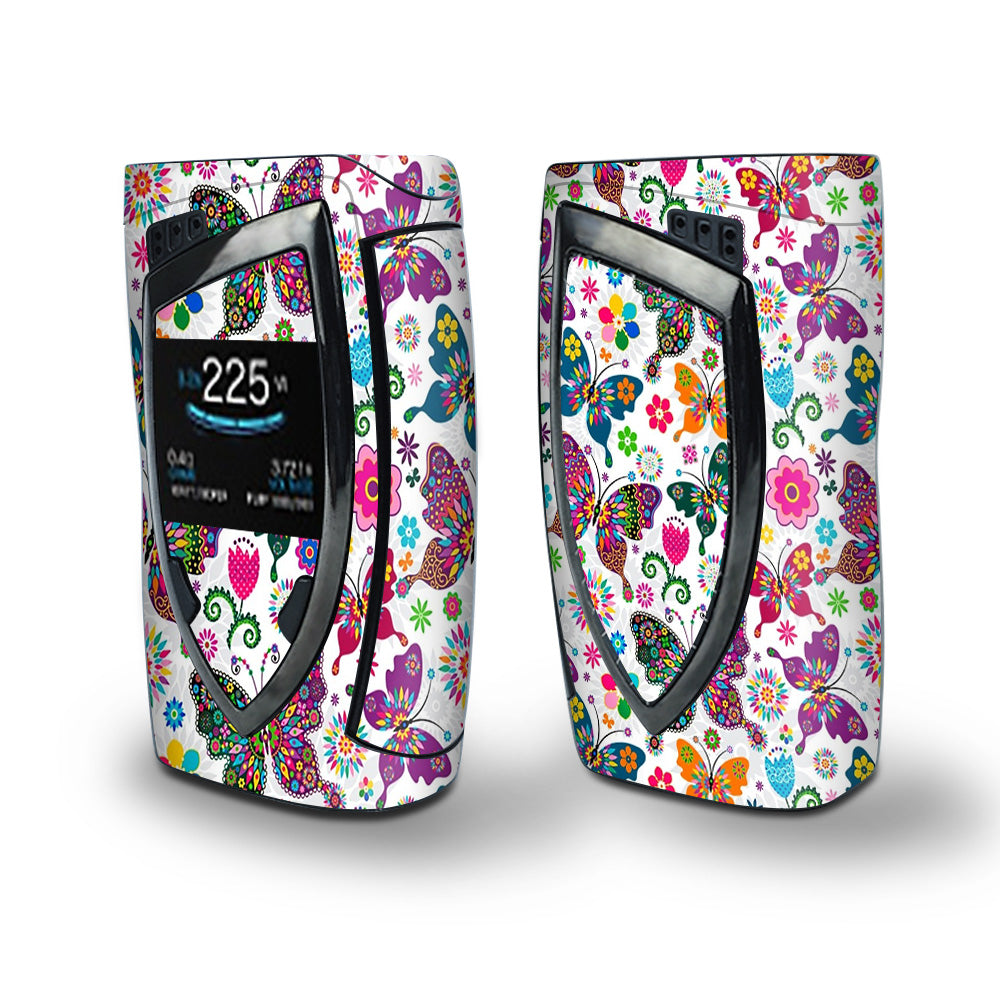 Skin Decal Vinyl Wrap for Smok Devilkin Kit 225w Vape (includes TFV12 Prince Tank Skins) skins cover/ Butterflies Colorful Floral