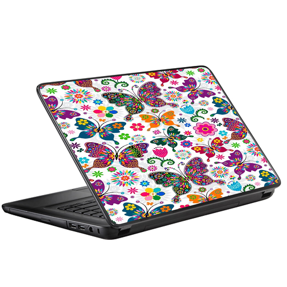  Butterflies Colorful Floral Universal 13 to 16 inch wide laptop Skin