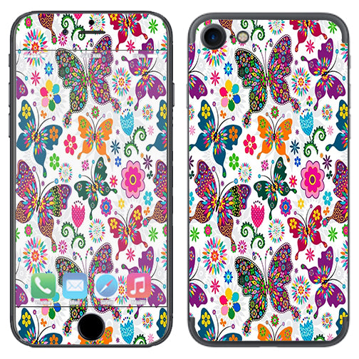  Butterflies Colorful Floral Apple iPhone 7 or iPhone 8 Skin