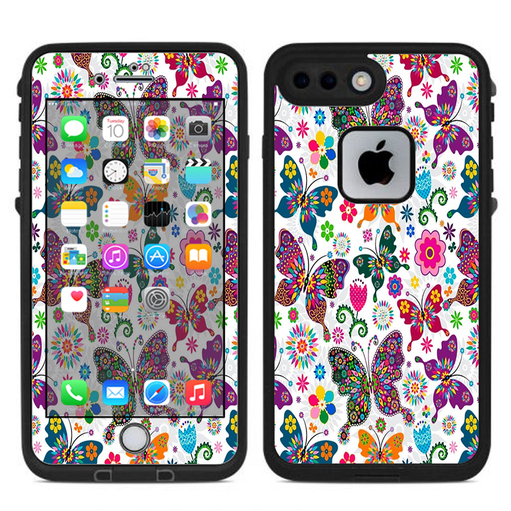  Butterflies Colorful Floral Lifeproof Fre iPhone 7 Plus or iPhone 8 Plus Skin