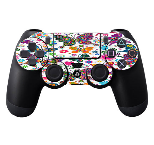  Butterflies Colorful Floral Sony Playstation PS4 Controller Skin