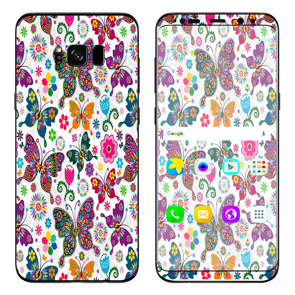  Butterflies Colorful Floral Samsung Galaxy S8 Skin