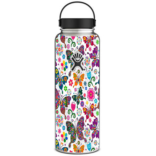  Butterflies Colorful Floral Hydroflask 40oz Wide Mouth Skin