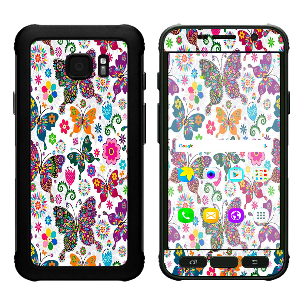  Butterflies Colorful Floral Samsung Galaxy S7 Active Skin