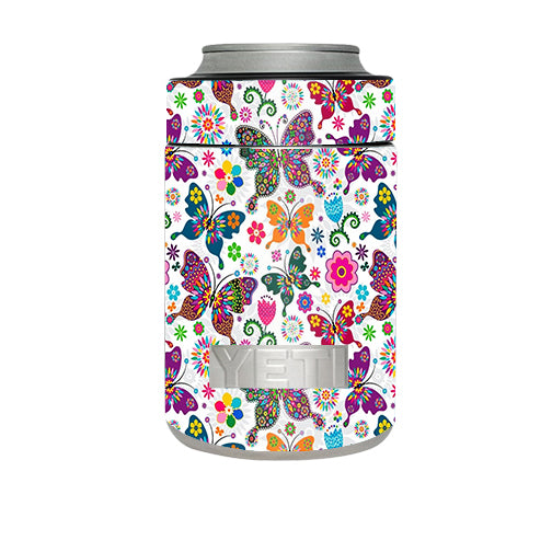  Butterflies Colorful Floral Yeti Rambler Colster Skin