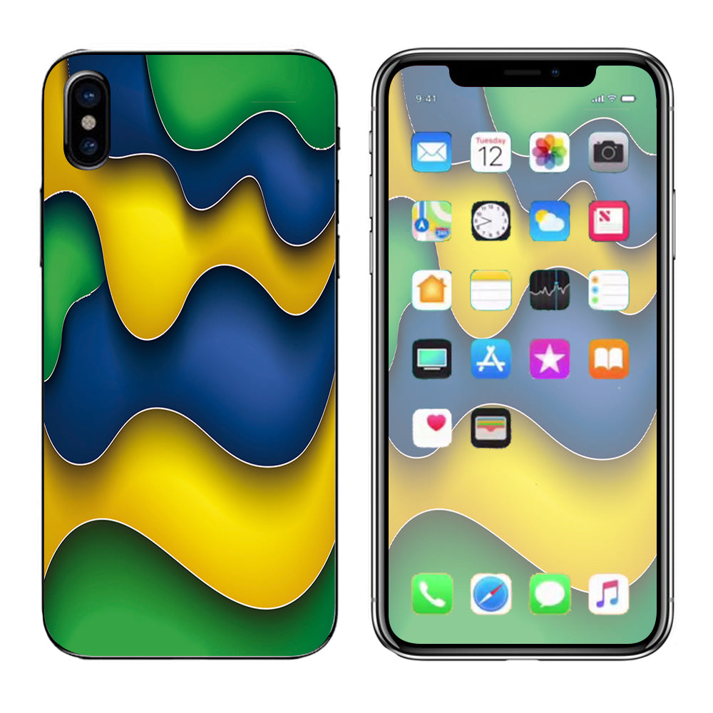  Dripping Colors Brazil Apple iPhone X Skin