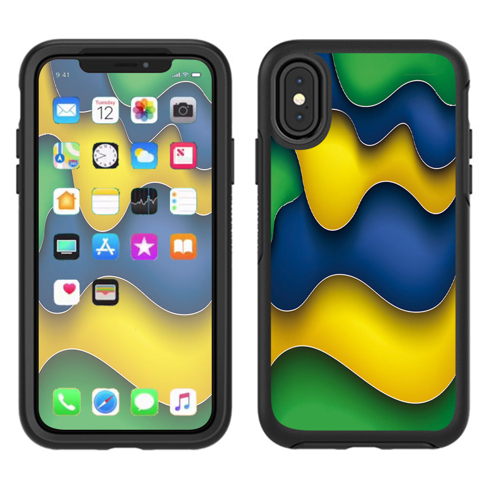  Dripping Colors Brazil Otterbox Defender Apple iPhone X Skin
