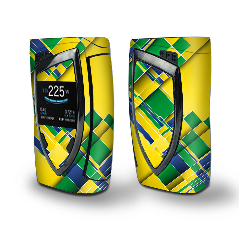 Skin Decal Vinyl Wrap for Smok Devilkin Kit 225w Vape (includes TFV12 Prince Tank Skins) skins cover/ Brazil Tech Colors